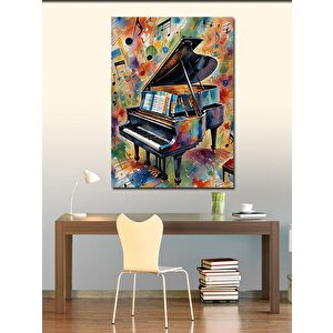Kanvas Tablo Piyano Ve Notalar 100x140 cm
