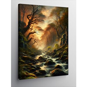 Kanvas Tablo Orman Ve Nehir 50x70 cm