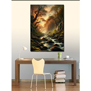 Kanvas Tablo Orman Ve Nehir 50x70 cm