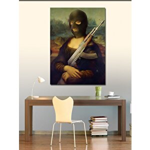 Kanvas Tablo Ak 47 Ve Mona Lisa Fan Art 70x100 cm