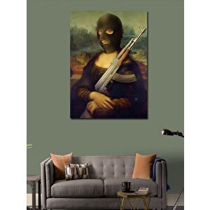 Kanvas Tablo Ak 47 Ve Mona Lisa Fan Art 70x100 cm