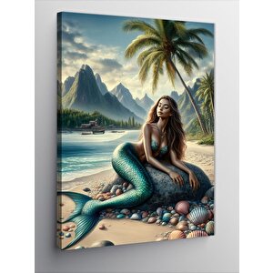 Kanvas Tablo Deniz Kızı Ve Kumsal 50x70 cm