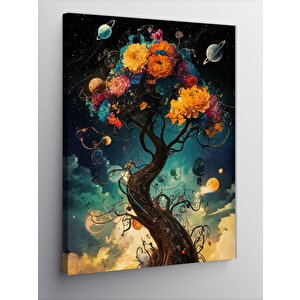 Kanvas Tablo Renkli Ağaç 100x140 cm