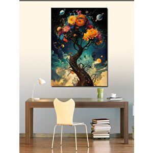 Kanvas Tablo Renkli Ağaç 100x140 cm