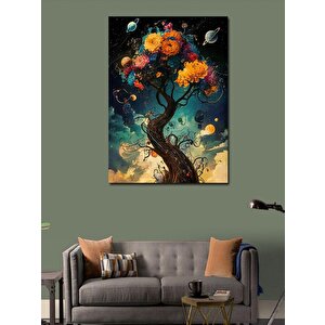 Kanvas Tablo Renkli Ağaç 100x140 cm
