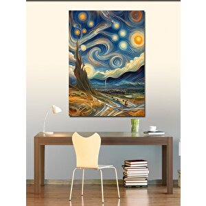 Kanvas Tablo Van Gogh Stilinde Mavi Gökyüzü 100x140 cm