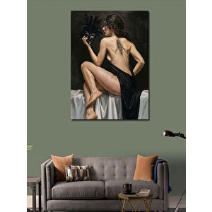 Kanvas Tablo Siyah Maskeli Kadın 50x70 cm