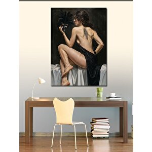 Kanvas Tablo Siyah Maskeli Kadın 100x140 cm