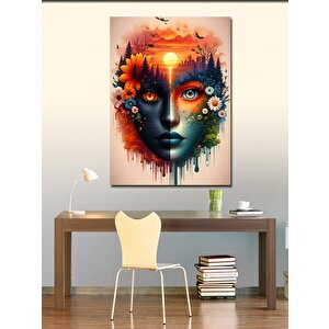 Kanvas Tablo Soyut Kadın Ve Şehir 70x100 cm