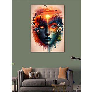 Kanvas Tablo Soyut Kadın Ve Şehir 70x100 cm