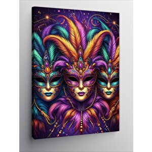 Kanvas Tablo Maskeli Kadınlar 100x140 cm