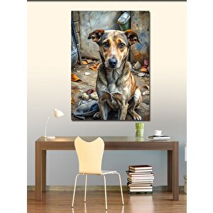 Kanvas Tablo Üzgün Sokak Köpeği 70x100 cm