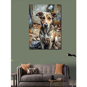 Kanvas Tablo Üzgün Sokak Köpeği 70x100 cm