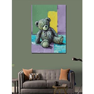 Kanvas Tablo Renkli Fon Oyuncak Ayı 70x100 cm