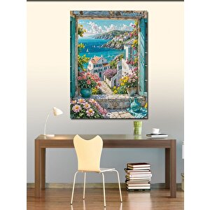 Kanvas Tablo Yazlık Evleri Ve Deniz 70x100 cm