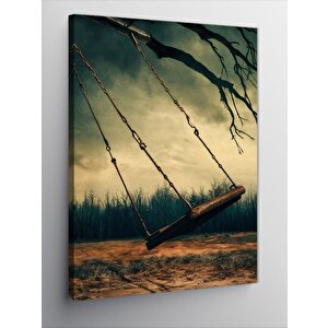 Kanvas Tablo Fırtınada Salıncak Ve Kuru Ağaç 70x100 cm