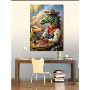 Kanvas Tablo Timsah Maskeli Adam 70x100 cm