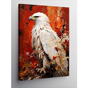 Kanvas Tablo Kırmızı Pastel Renk Ve Beyaz Kartal 70x100 cm