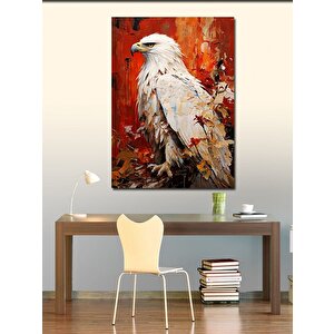 Kanvas Tablo Kırmızı Pastel Renk Ve Beyaz Kartal 70x100 cm