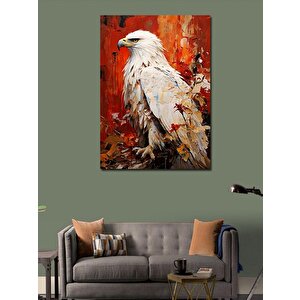 Kanvas Tablo Kırmızı Pastel Renk Ve Beyaz Kartal 70x100 cm