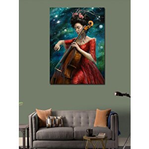 Kanvas Tablo Viyolonsel Çalan Japon Kadın 70x100 cm