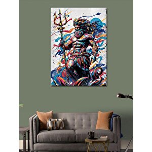 Kanvas Tablo Boz Renkli Tilki 50x70 cm