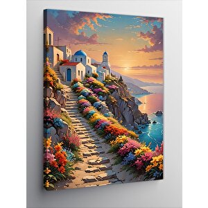 Kanvas Tablo Deniz Kenarındaki Evler 50x70 cm