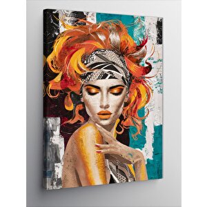 Kanvas Tablo Turuncu Saçlı Kadın 70x100 cm