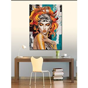 Kanvas Tablo Turuncu Saçlı Kadın 70x100 cm