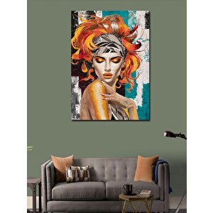 Kanvas Tablo Turuncu Saçlı Kadın 70x100 cm