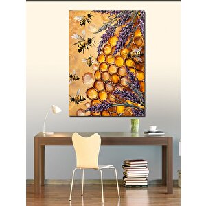 Kanvas Tablo Bal Peteği Ve Arılar 100x140 cm