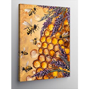 Kanvas Tablo Bal Peteği Ve Arılar 70x100 cm