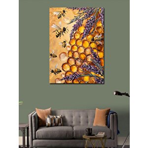 Kanvas Tablo Bal Peteği Ve Arılar 50x70 cm