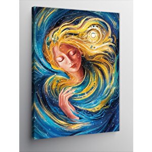 Kanvas Tablo Sarı Saçlı Kızın Rüyası 70x100 cm
