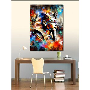 Kanvas Tablo Renkli Boyalar Ve Firavun 70x100 cm