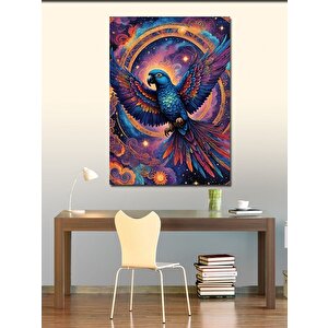 Kanvas Tablo Renkli Desenli Papağan 100x140 cm