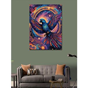Kanvas Tablo Renkli Desenli Papağan 100x140 cm