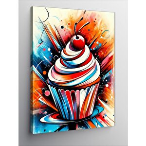 Kanvas Tablo Renkli Fon Cupcake 100x140 cm