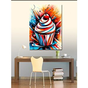 Kanvas Tablo Renkli Fon Cupcake 100x140 cm