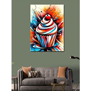Kanvas Tablo Renkli Fon Cupcake 100x140 cm