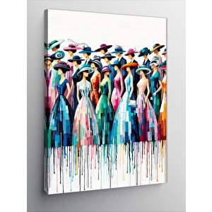 Kanvas Tablo Renkli Elbiseli Kadınlar 50x70 cm
