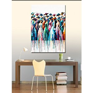 Kanvas Tablo Renkli Elbiseli Kadınlar 70x100 cm