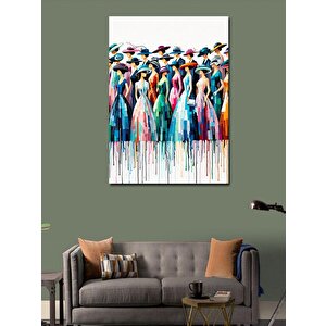 Kanvas Tablo Renkli Elbiseli Kadınlar 70x100 cm