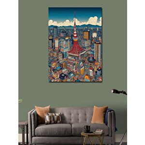 Kanvas Tablo Şehir İllüstrasyonu 50x70 cm