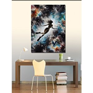 Kanvas Tablo Soyut Deniz Ve Yüzen Kadın 100x140 cm