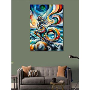 Kanvas Tablo Soyut Renkler Ve Kadın 70x100 cm