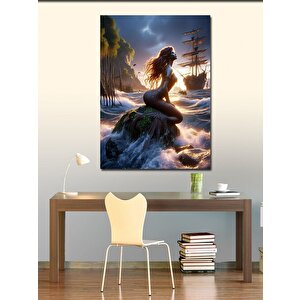 Kanvas Tablo Kayalıklardaki Deniz Kızı 50x70 cm
