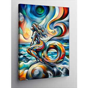 Kanvas Tablo Soyut Renkler Ve Kadın 50x70 cm