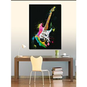 Kanvas Tablo Renkli Elektro Gitar 100x140 cm