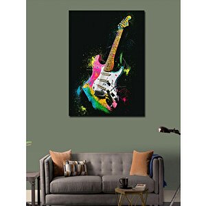 Kanvas Tablo Renkli Elektro Gitar 100x140 cm